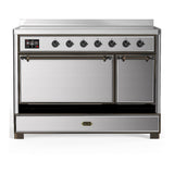 ILVE UMIB48QNR3SSB Majestic III 48 inch Induction Range with 6 Elements, 5.02 cu. ft. Total Oven Capacity (Solid Door, Stainless Steel, Burnished)