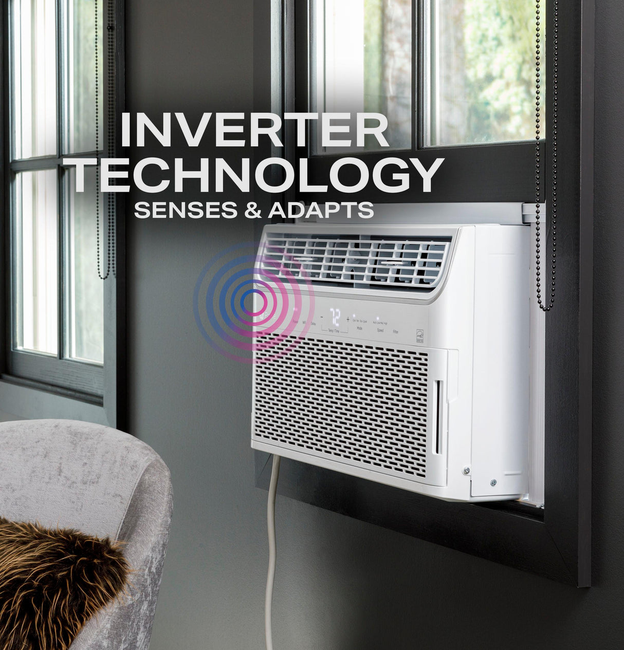 GE Profile™ 13,500 BTU Inverter Smart Ultra Quiet Window Air Conditioner for Large Rooms up to 700 sq. ft.