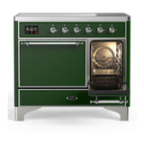 ILVE UMDIB40QNR3EGC Majestic III 40 inch Induction Range with 6 Elements, 3.82 cu. ft. Total Oven Capacity (Solid Door, Emerald Green, Chrome)