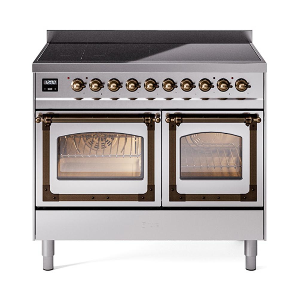 ILVE UNDI406NMPSSB Nostalgie II Noblesse 40 inch Induction Range (Triple Glass Door, Stainless Steel, Burnished)