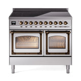 ILVE UNDI406NMPSSB Nostalgie II Noblesse 40 inch Induction Range (Triple Glass Door, Stainless Steel, Burnished)