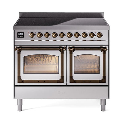 ILVE UNDI406NMPSSB Nostalgie II Noblesse 40 inch Induction Range (Triple Glass Door, Stainless Steel, Burnished)
