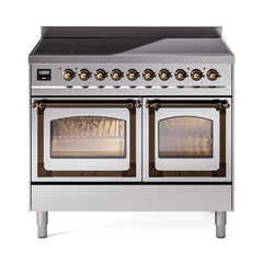 ILVE UNDI406NMPSSB Nostalgie II Noblesse 40 inch Induction Range (Triple Glass Door, Stainless Steel, Burnished)