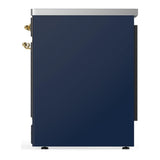 ILVE UMIB30QNR3MBG Majestic III 30 inch Induction Range with 4 Elements, 4 cu. ft. Oven Capacity (Solid Door, Midnight Blue, Brass)