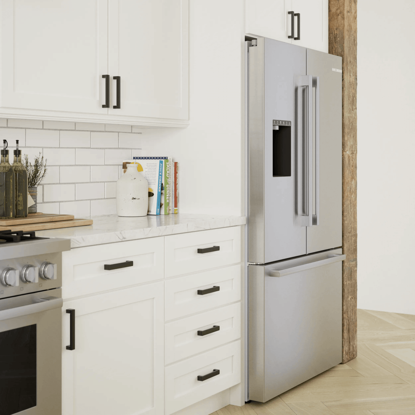 500 Series French Door Bottom Mount Refrigerator 36" Stainless steel (with anti-fingerprint), Total No Frost