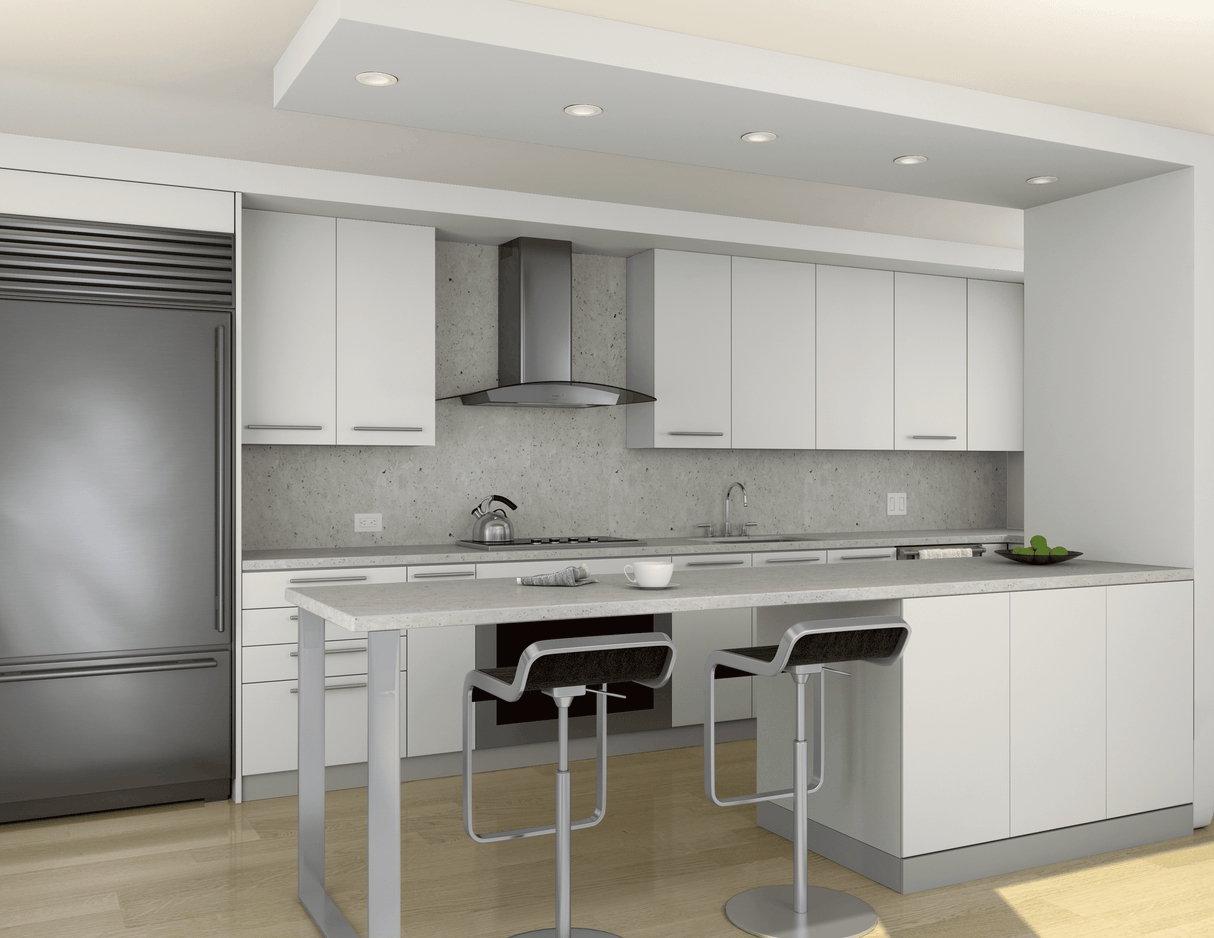 Ravenna, Wall, 30", Blk SS+Gray Glass, ACT, LED