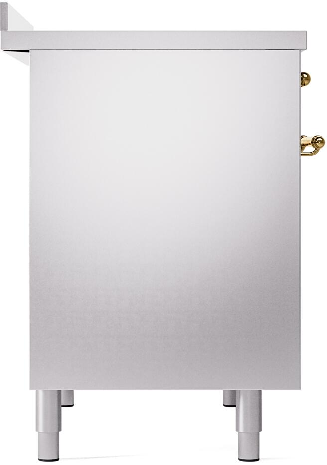 Nostalgie II 40 Inch Electric Freestanding Range in Stainless Steel with Brass Trim