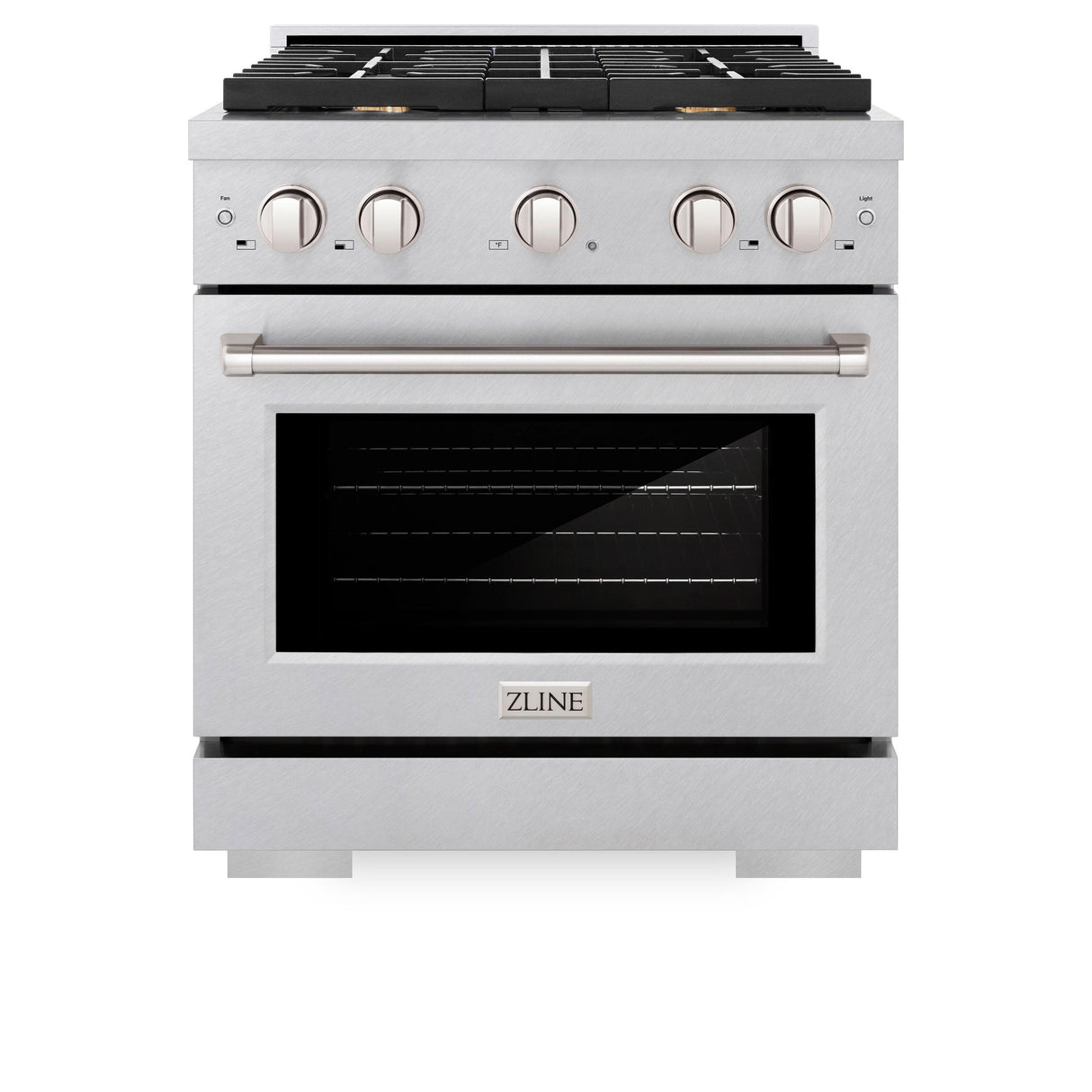 ZLINE 30 in. 4.2 cu. ft. Gas Range with Convection Gas Oven in DuraSnow' Stainless Steel with 4 Brass Burners (SGRS-BR-30)