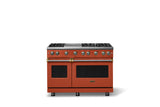 48"W. Sealed Burner Gas Range (Burner: 6g, Finish: Spiced Cider, Trim: Brushed Brass, Fuel: Natural Gas)