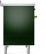Nostalgie II 40 Inch Electric Freestanding Range in Emerald Green with Brass Trim