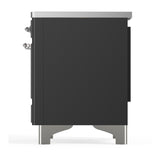 ILVE UMDIB40QNR3MGC Majestic III 40 inch Induction Range with 6 Elements, 3.82 cu. ft. Total Oven Capacity (Solid Door, Graphite Matte, Chrome)