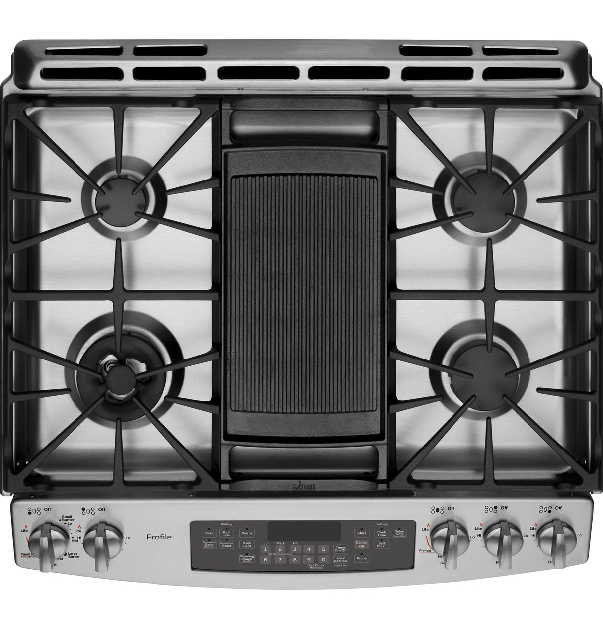 GE Profile™ Series 30" Dual Fuel Slide-In Front Control Range with Warming Drawer