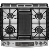 GE Profile™ Series 30" Dual Fuel Slide-In Front Control Range with Warming Drawer