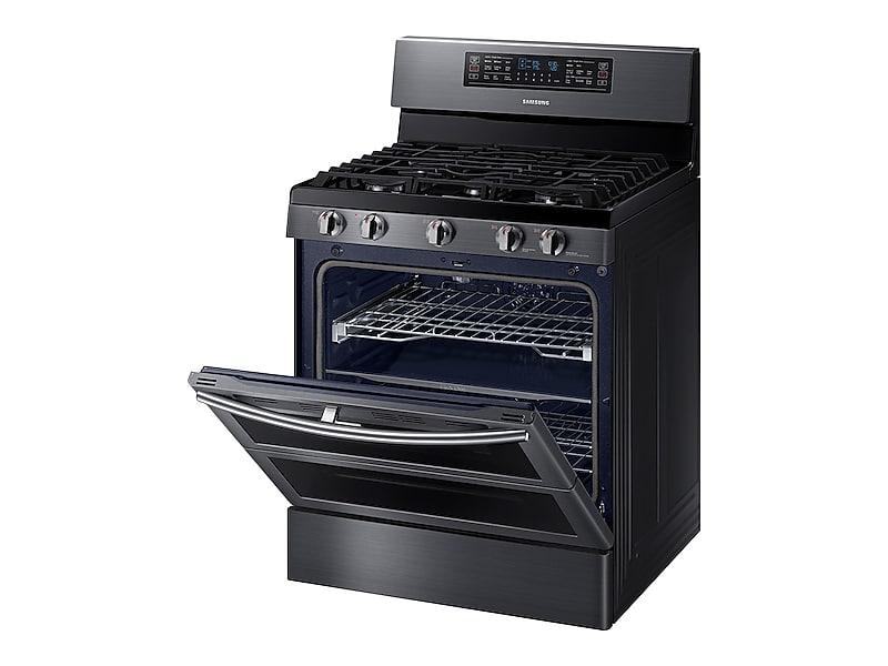 5.8 cu ft. Smart Freestanding Gas Range with Flex Duo™ & Dual Door in Black Stainless Steel