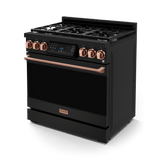36 Inch Professional Gas Range With Tilt Panel Touch Control In Black/rose Gold  Gordon Ramsay Series