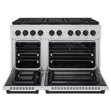 ZLINE Autograph Edition 48 in. 6.7 cu. ft. Paramount Dual Fuel Range with 8 Burner DuoPro? Cooktop and Dual Ovens in Stainless Steel and Matte Black Accents (PSDRZ-48-MB)