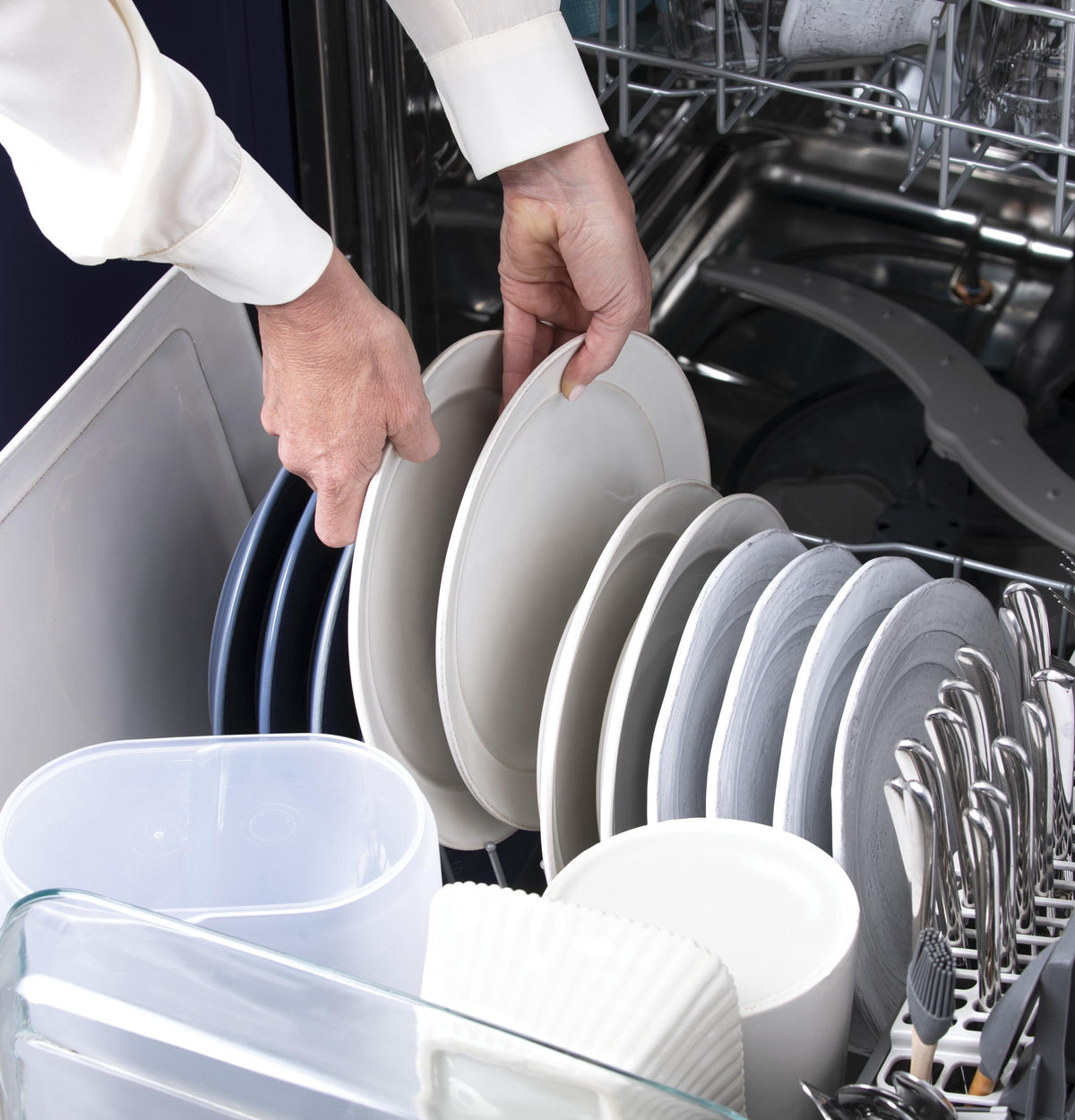 GE® ENERGY STAR® Top Control with Stainless Steel Interior Dishwasher with Sanitize Cycle & Dry Boost with Fan Assist