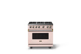 36"W. Sealed Burner Gas Range (Burner: 6b, Finish: Blush, Trim: Brushed Brass, Fuel: Propane)