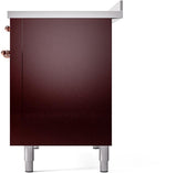 Nostalgie II 48 Inch Electric Freestanding Range in Burgundy with Copper Trim