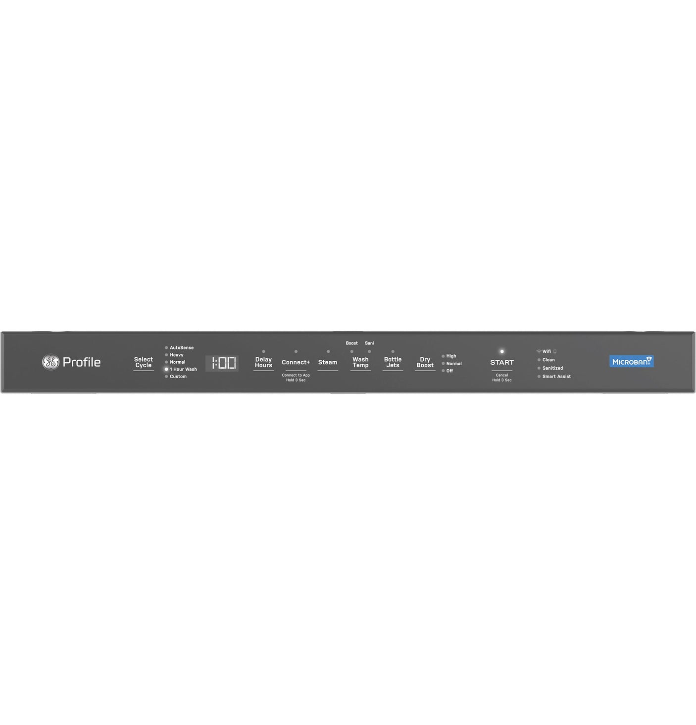 GE Profile™ ENERGY STAR® Fingerprint Resistant Top Control Stainless Interior Dishwasher with Microban™ Antimicrobial Technology