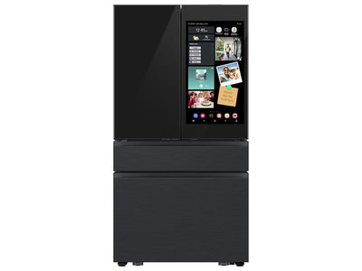 Bespoke 23 cu. ft. Counter Depth 4-Door French Door Refrigerator with AI Family Hub™+ AI Vision Inside™ in Charcoal Glass and Black/Charcoal
