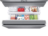 23 cu. ft. Counter Depth 4-Door French Door Refrigerator with Polygon Handles in Stainless Steel