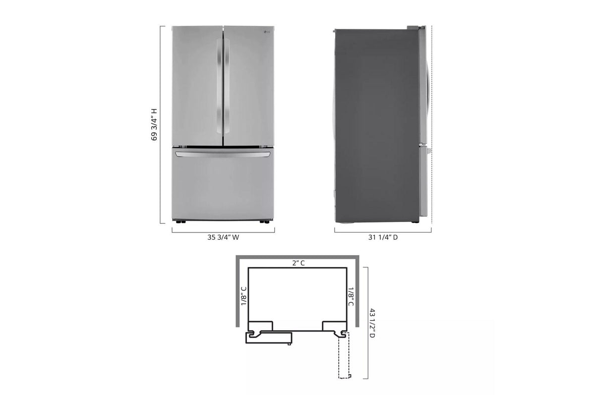 23 cu.ft French Door, Counter-Depth, Non Dispense Refrigerator