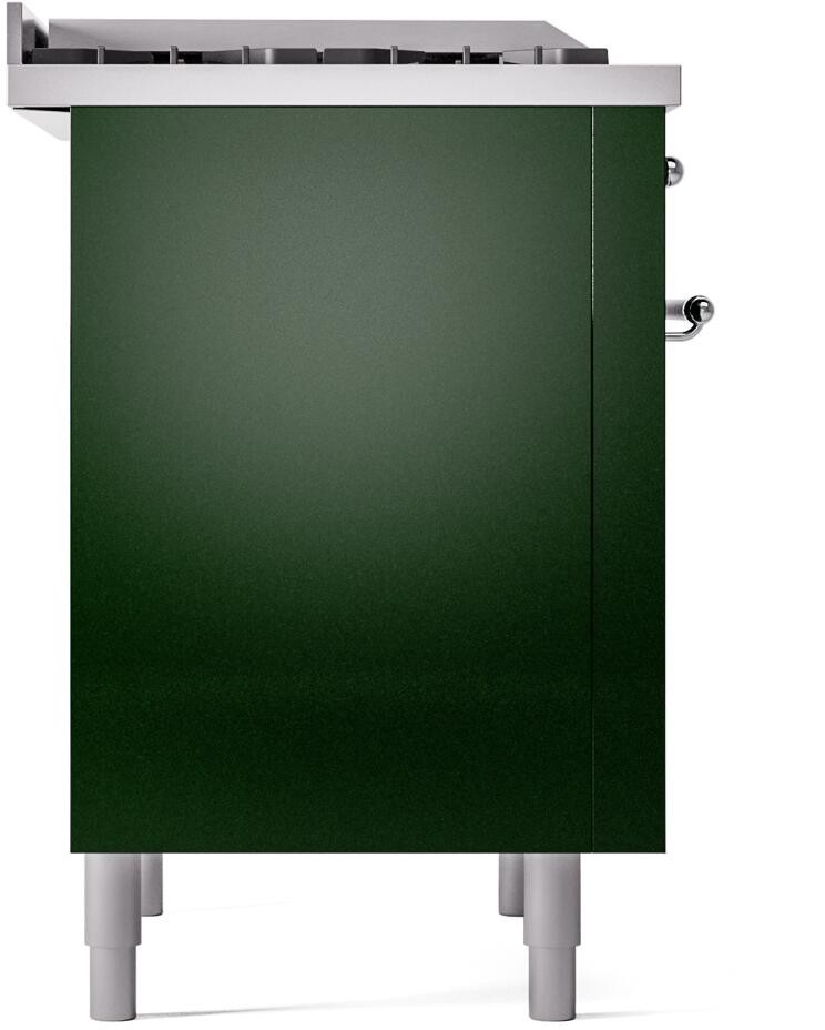 Nostalgie II 36 Inch Dual Fuel Natural Gas Freestanding Range in Emerald Green with Chrome Trim