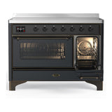 ILVE UMIB48NR3MGB Majestic III 48 inch Induction Range with 6 Elements, 5.02 cu. ft. Total Oven Capacity (Triple Glass Door, Graphite Matte, Burnished)