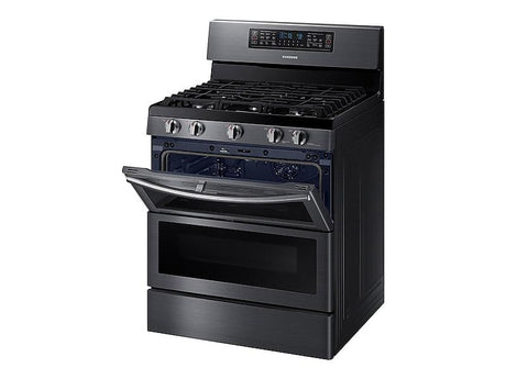 5.8 cu ft. Smart Freestanding Gas Range with Flex Duo™ & Dual Door in Black Stainless Steel