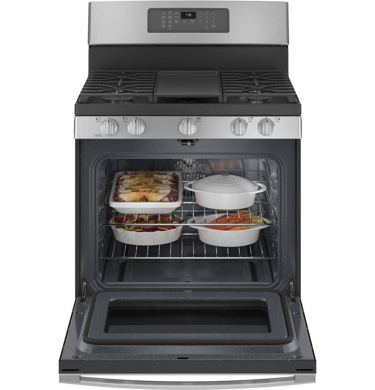 GE® 30" Free-Standing Gas Convection Range with No Preheat Air Fry