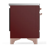 ILVE UMDIB40NR3BUP Majestic III 40 inch Induction Range with 6 Elements, 3.82 cu. ft. Total Oven Capacity (Triple Glass Door, Burgundy, Copper)