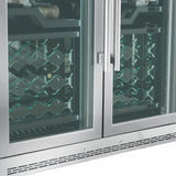FORNO Abruzzo 48-Inch Dual Zones Wine Cellar, 102 Bottles, 24 cu. ft., Green Acrylic Holders & Black Shelves