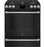 GE Café Series 30" Slide-In Front Control Range with Warming Drawer