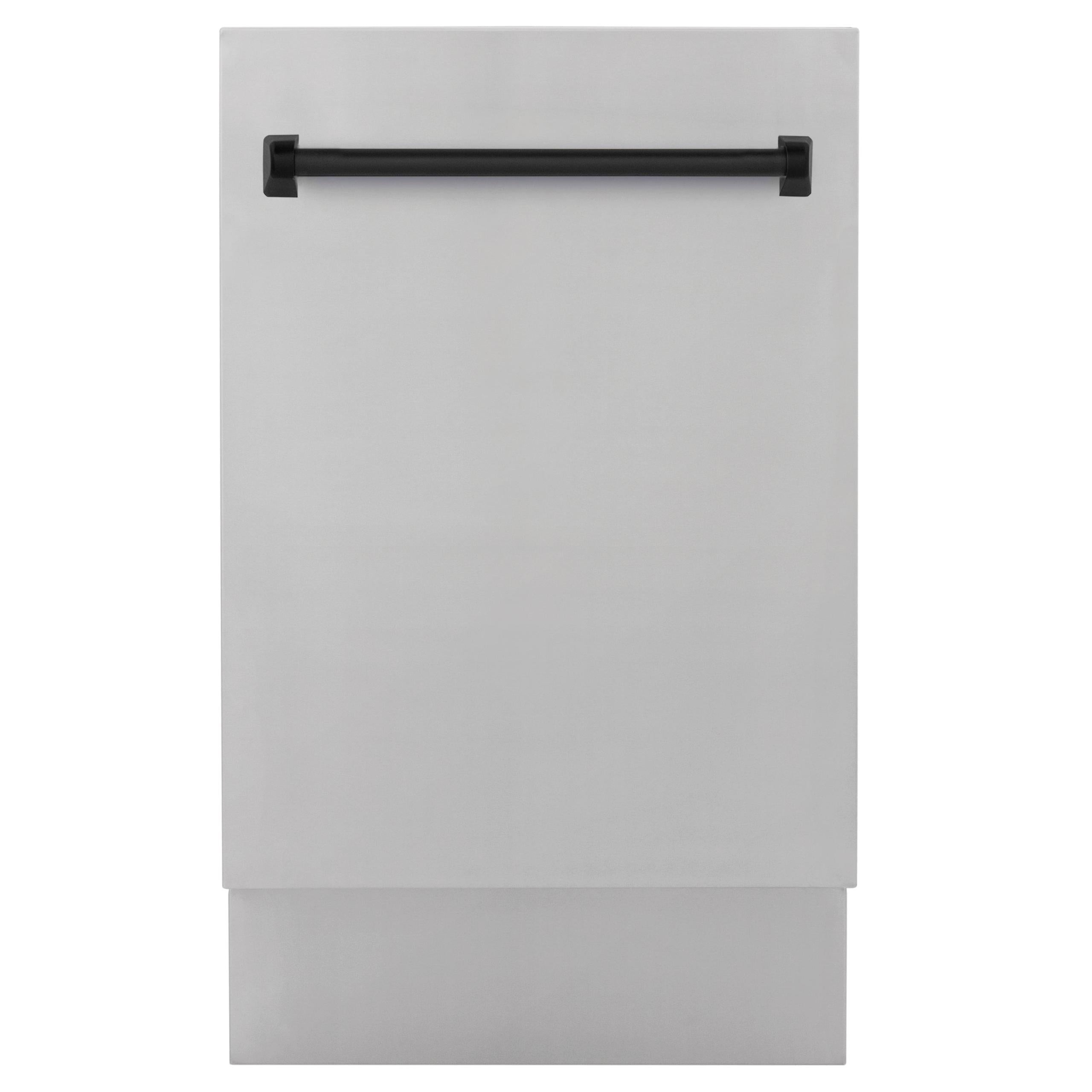 ZLINE Autograph Edition 18 Compact 3rd Rack Top Control Dishwasher in Stainless Steel with Accent Handle, 51dBa (DWVZ-304-18) [Color: Matte Black]