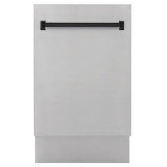 ZLINE Autograph Edition 18 Compact 3rd Rack Top Control Dishwasher in Stainless Steel with Accent Handle, 51dBa (DWVZ-304-18) [Color: Matte Black]
