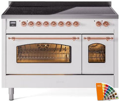 Nostalgie II 48 Inch Electric Freestanding Range in RAL Custom Color with Copper Trim
