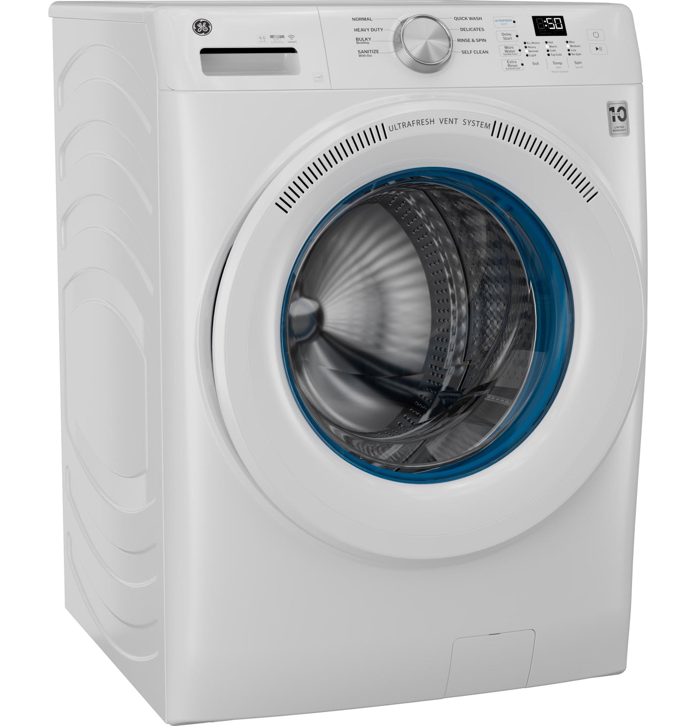 GE® ENERGY STAR® 4.6 cu. ft. Capacity Smart Front Load Washer with UltraFresh Vent System with OdorBlock™