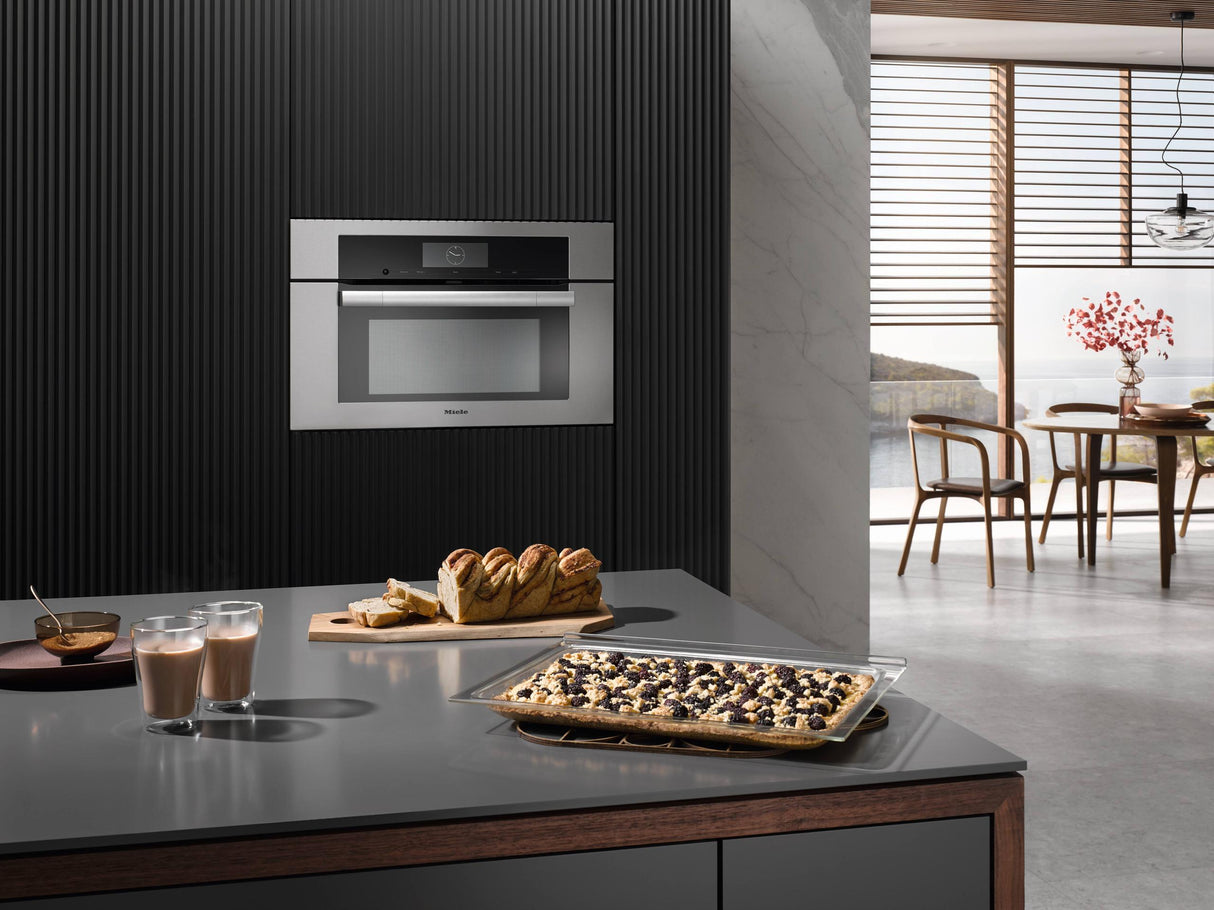 H 7770 BM Clean Touch Steel - 30" compact speed oven in a perfectly combinable design with automatic programs and roast probe.