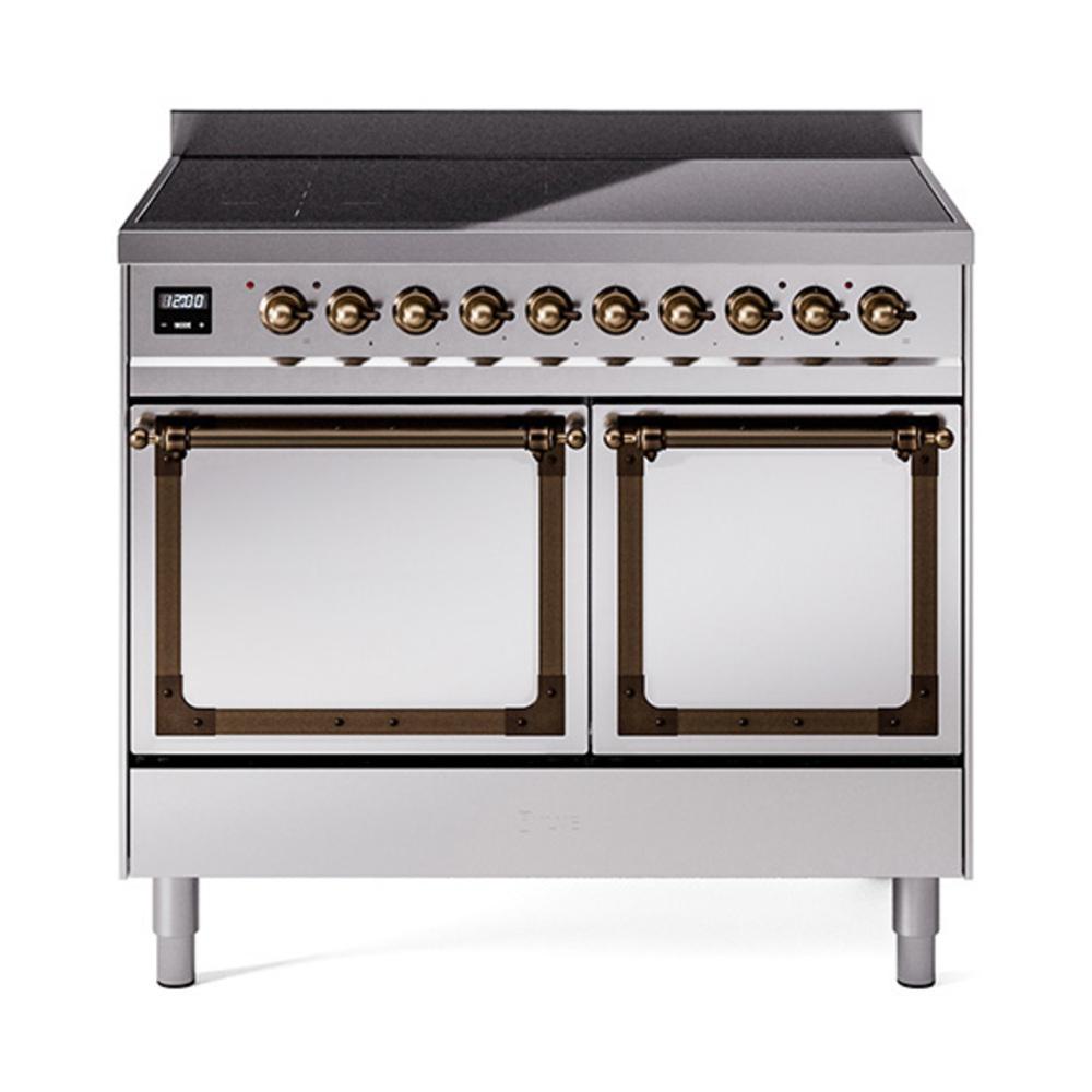 ILVE UNDI406QNMPSSB Nostalgie II Noblesse 40 inch Induction Range (Solid Door, Stainless Steel, Burnished)