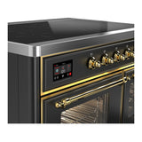 ILVE UMDIB40NR3MGG Majestic III 40 inch Induction Range with 6 Elements, 3.82 cu. ft. Total Oven Capacity (Triple Glass Door, Graphite Matte, Brass)