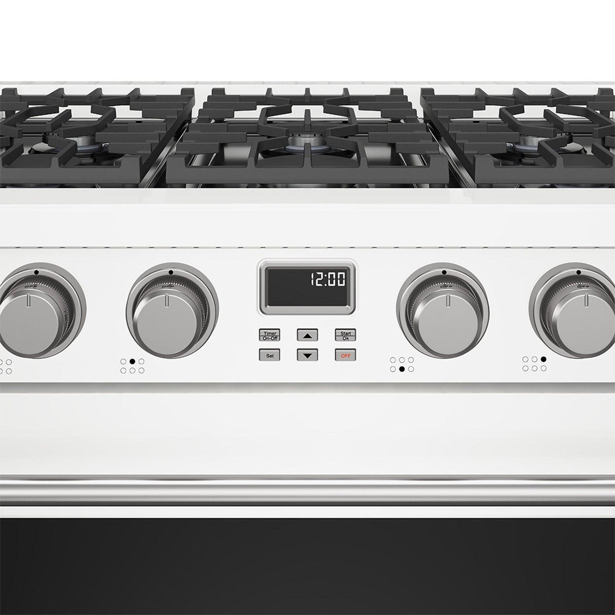 36 Inch Gas Range In White - Contemporary Professional