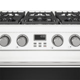 36 Inch Liquid Propane Range In White - Contemporary Professional