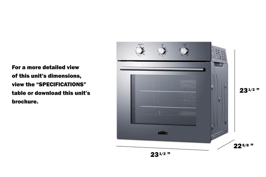 24" Wide Lp Gas Wall Oven