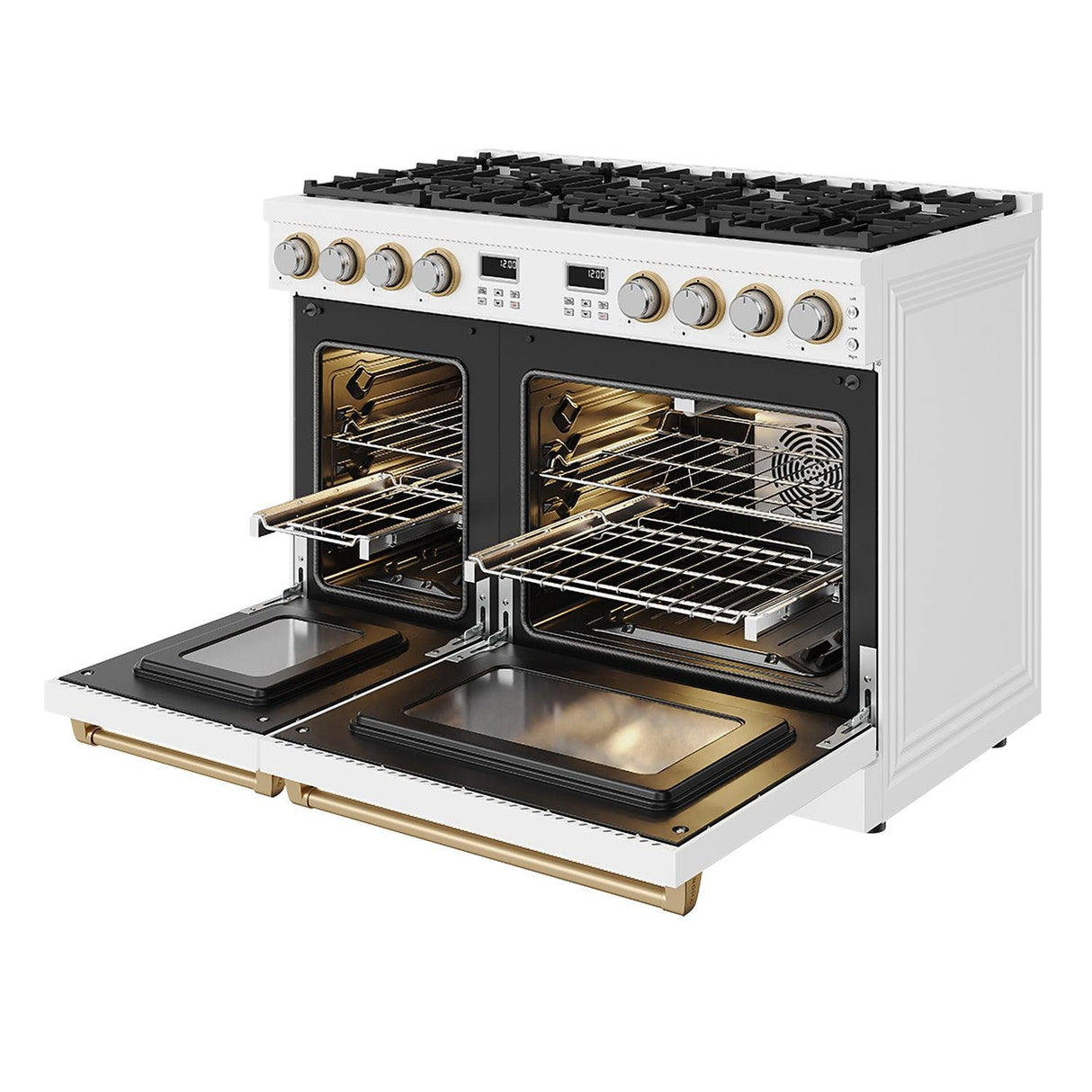 48 Inch Contemporary Professional Liquid Propane Range In White/bronze