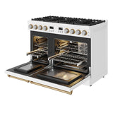 48 Inch Contemporary Professional Liquid Propane Range In White/bronze