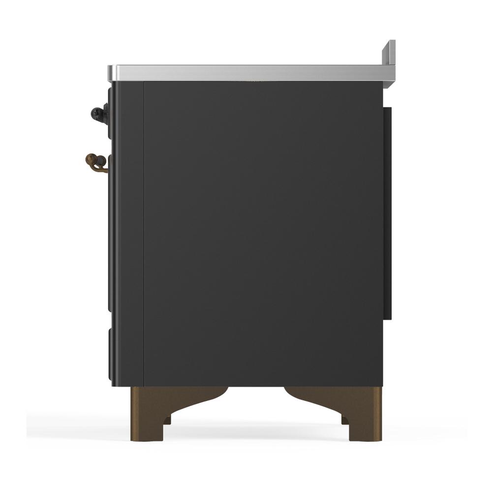 ILVE UMIB48NR3MGB Majestic III 48 inch Induction Range with 6 Elements, 5.02 cu. ft. Total Oven Capacity (Triple Glass Door, Graphite Matte, Burnished)