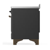 ILVE UMIB48NR3MGB Majestic III 48 inch Induction Range with 6 Elements, 5.02 cu. ft. Total Oven Capacity (Triple Glass Door, Graphite Matte, Burnished)