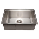 ZLINE 27 in. Garmisch Undermount Single Bowl Stainless Steel Kitchen Sink with Bottom Grid and Accessories (SLS-27)