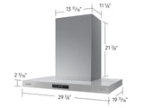 Bespoke Hood Triple Air Sensor  Low Noise  36" Width